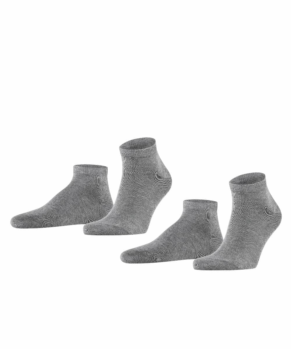 Happy Herren Sneakersocken 2er-Pack – Hellgrau Melange – 39-42