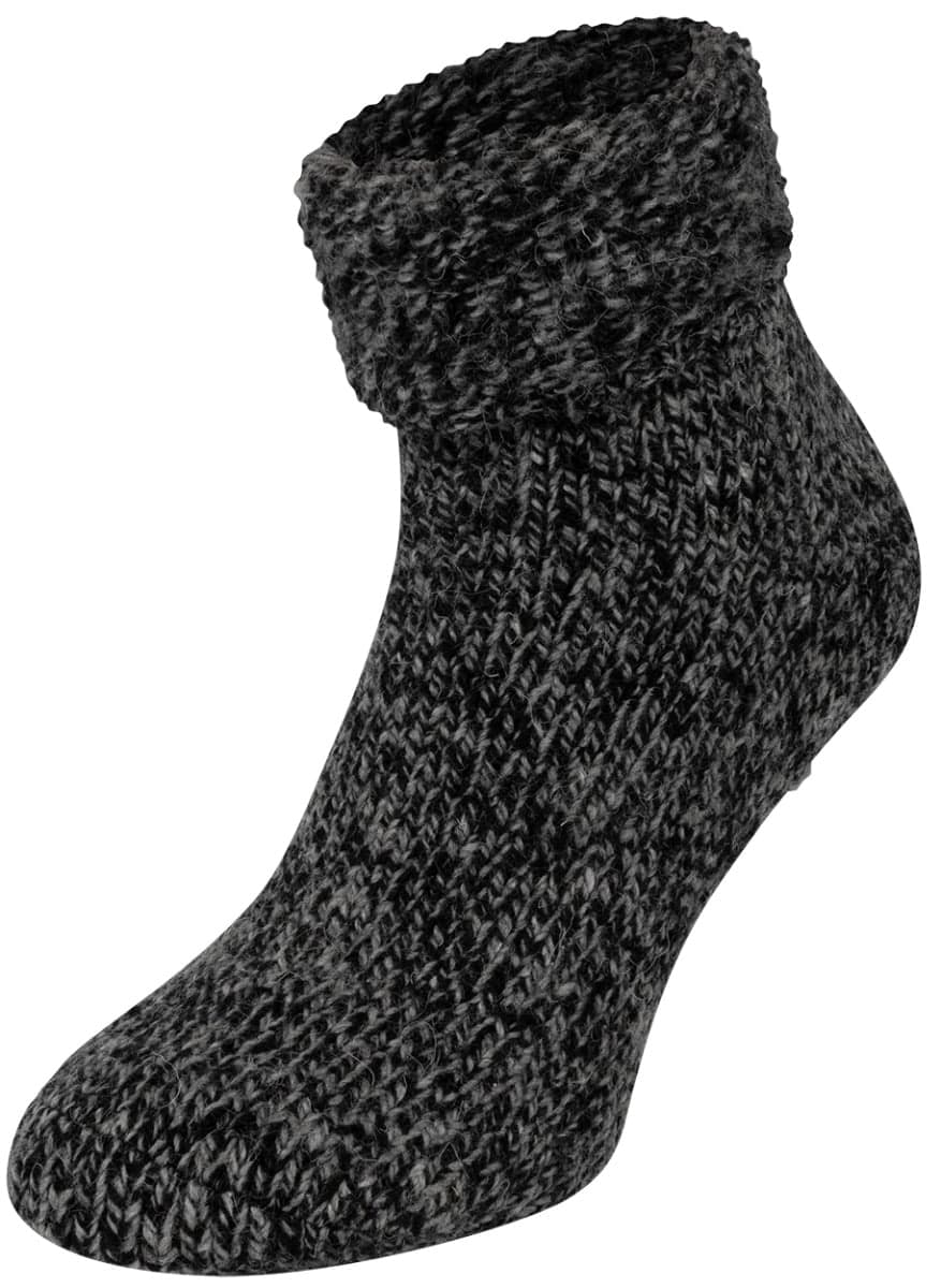 Wollsocken Mit Antirutsch – Schwarz – 39-42