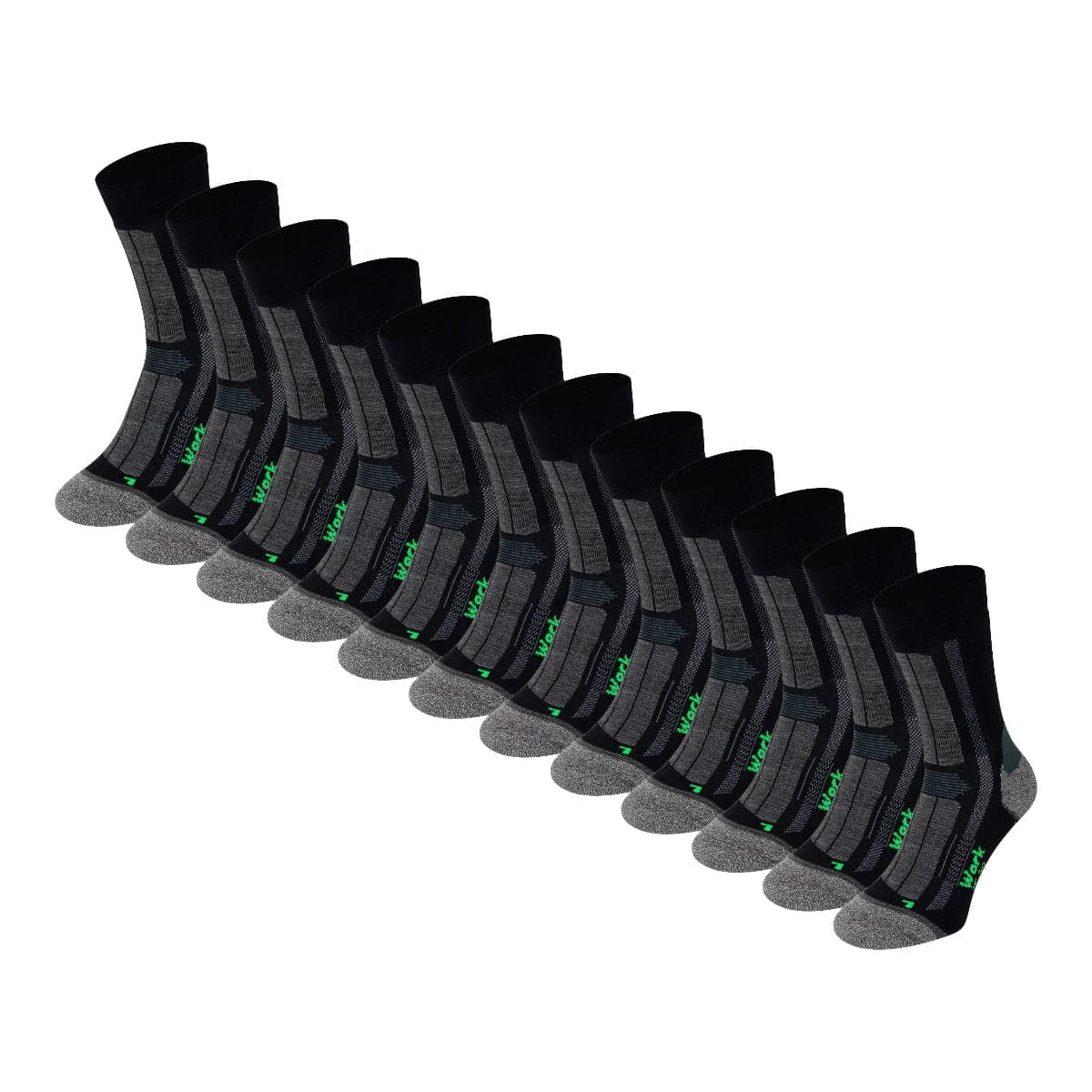 Bamboo Arbeitsstrümpfe Mit Frotteesohle 12 Paar – 43-45