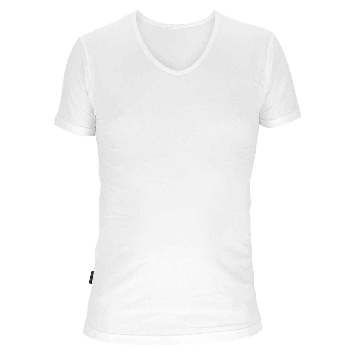 T-Shirt V-Ausschnitt Basset Bambus – Weiß – Xxl