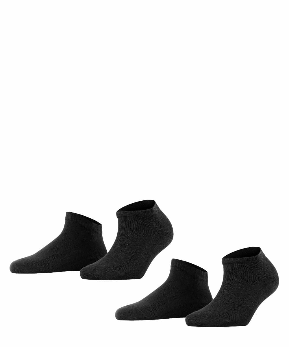 Happy 2-Pack Damen Sneakersocken – Schwarz – 35-38
