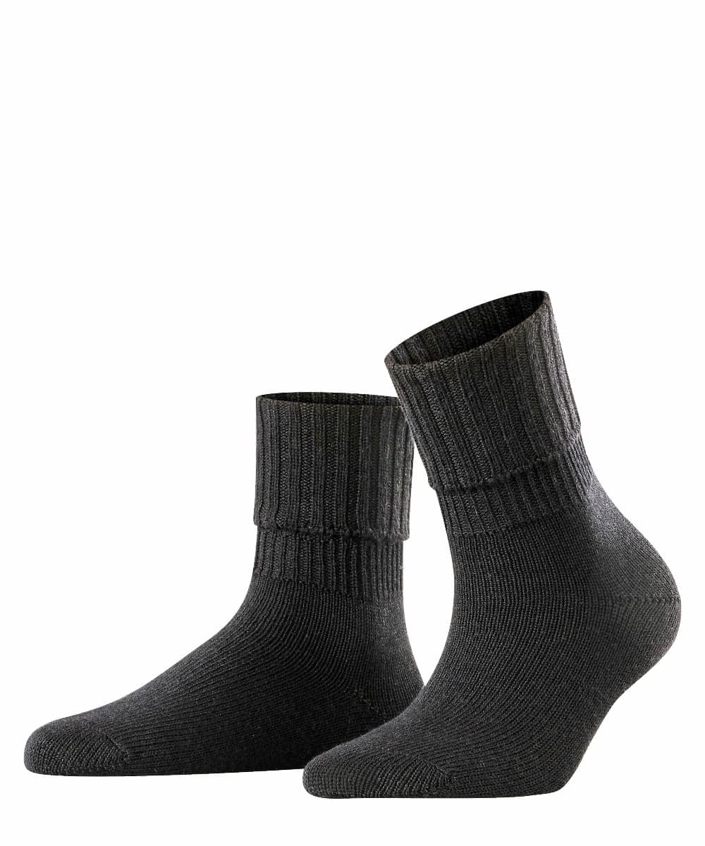 Damen Socken Strickmuster Mit Ripp – Schwarz – 35-38