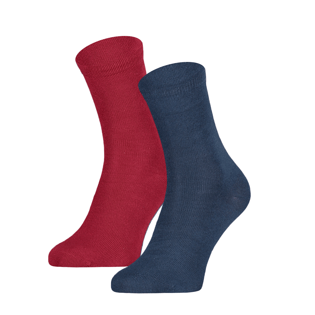 Baumwollkindersocken Einfarbig – Jeans-Weinrot – 19-22