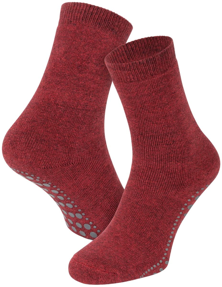 Antirutsch-Socken Aus Baumwolle – Bordeaux-Melange – 35-38