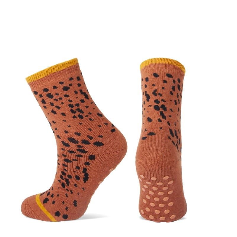 Rutschfeste Kindersocken Mit Tierdruck – Karamell – 31-34