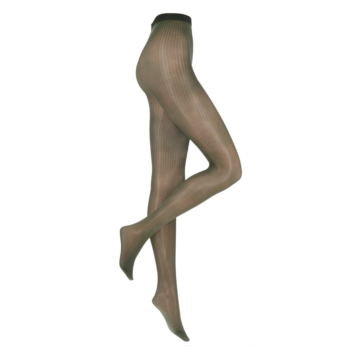 Glänzende 50 Denier Ripp-Panty – D. Grün – Xxl