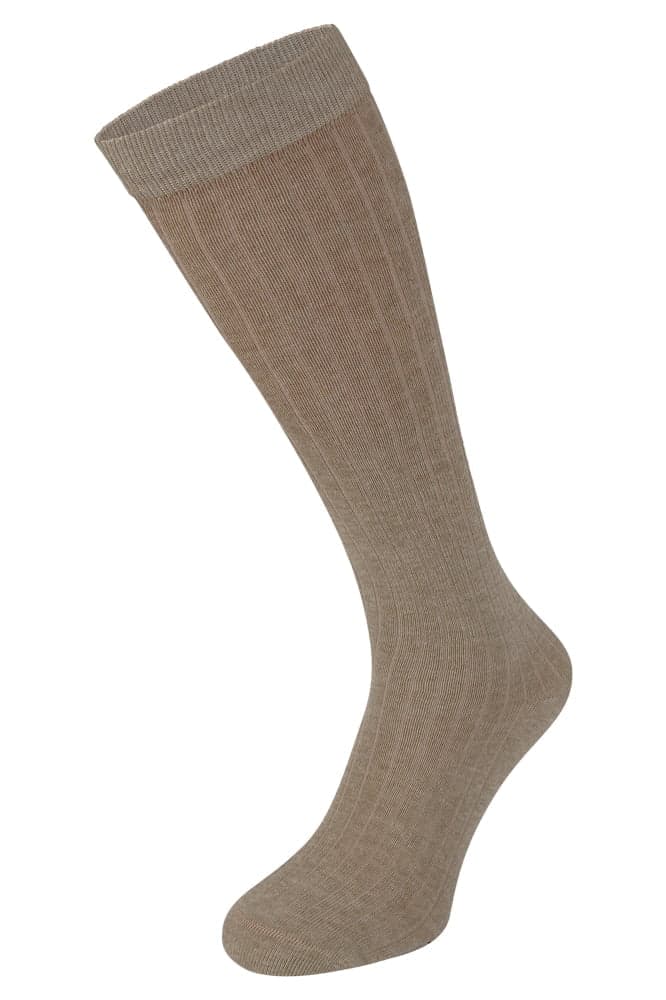 Kinderkniekous Aus Baumwolle Mit Rippenmuster – Beige Melange – 19-22