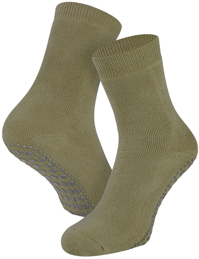 Rutschfeste Kindersocken Aus Baumwolle – Olivgrün – 19-22