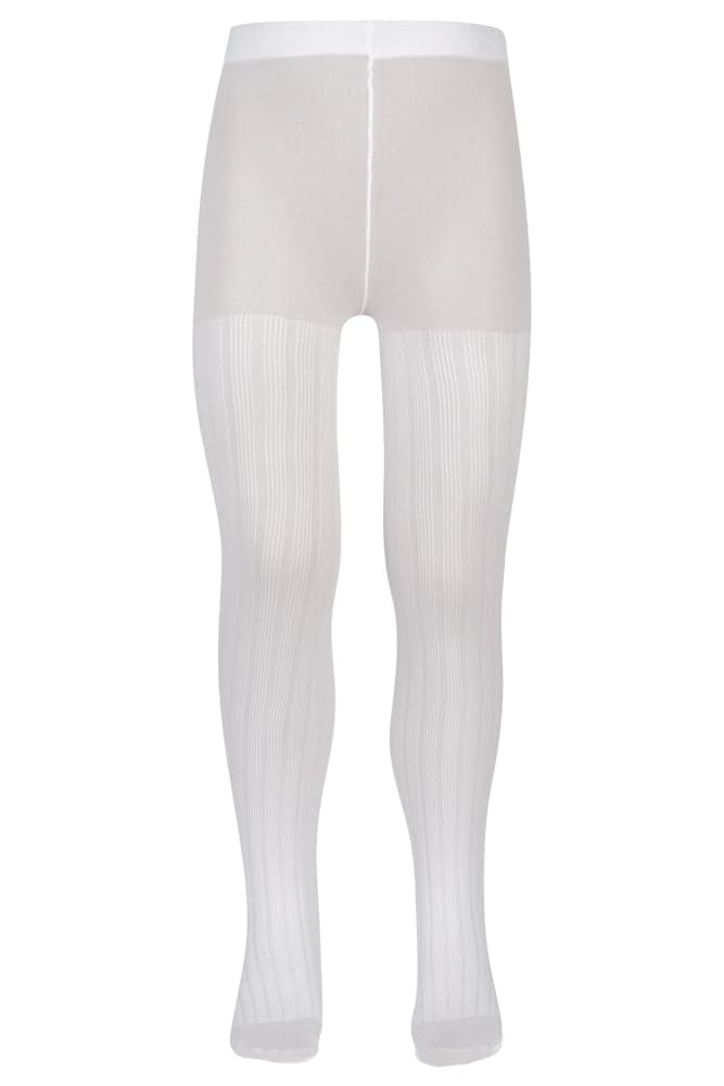 Kinderstrumpfhose 50 Denier Rib – Weiß – 122-128