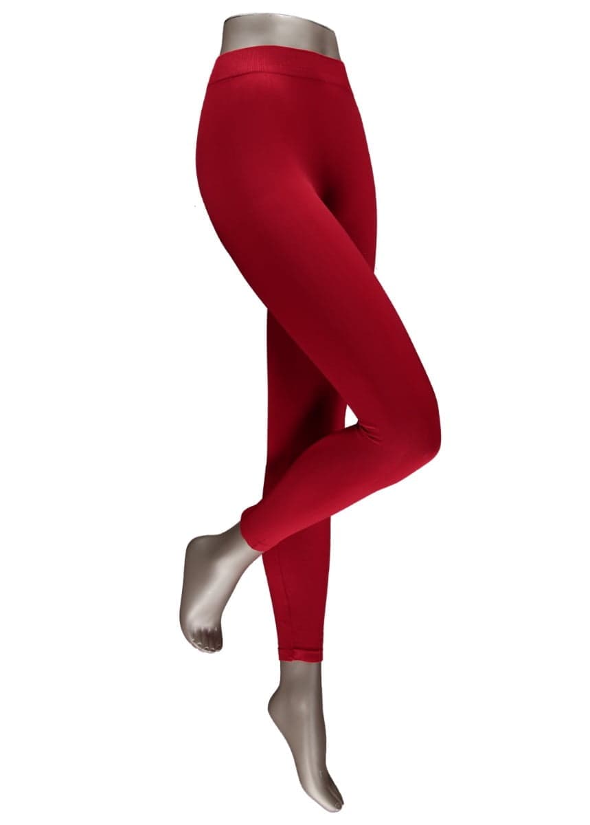 200 Denier Nahtlose Leggings Aus Mikrofaser – True Red – S-M