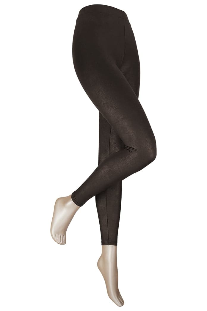 Craquele Lederlook Leggings – Braun – S-M