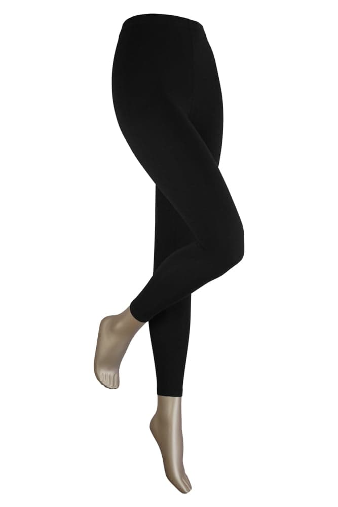 Damen Leggings Aus Baumwolle – Schwarz – Xxxl