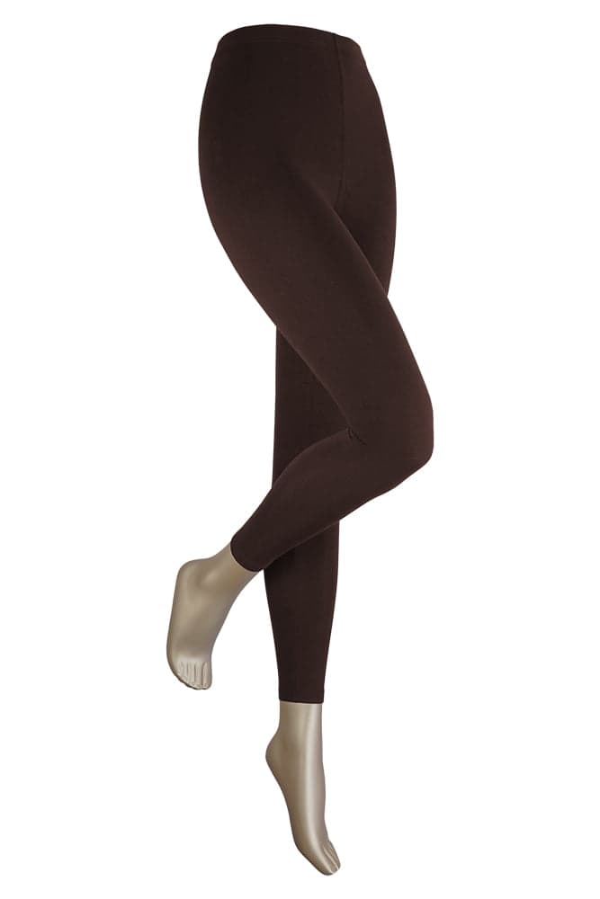 Lange Damenleggings Aus Baumwolle – Braun – Xxl