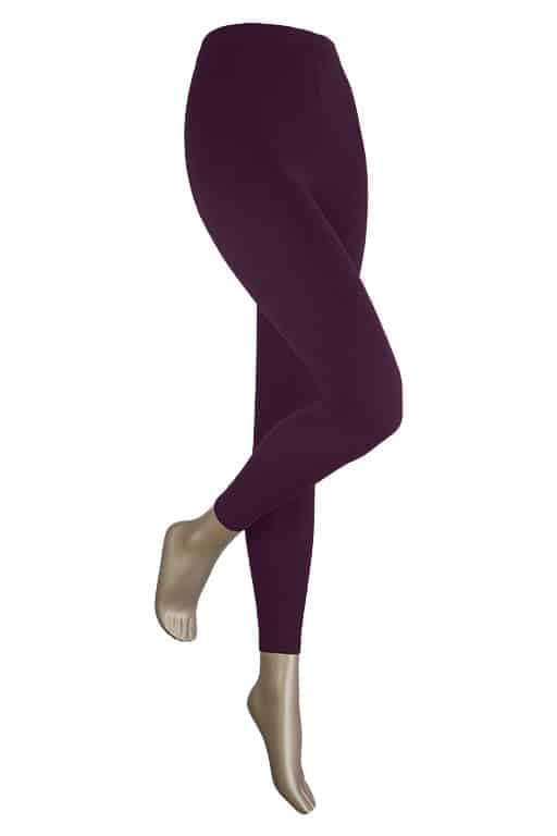 Lange Damenleggings Aus Baumwolle – Burgunder – Xxl