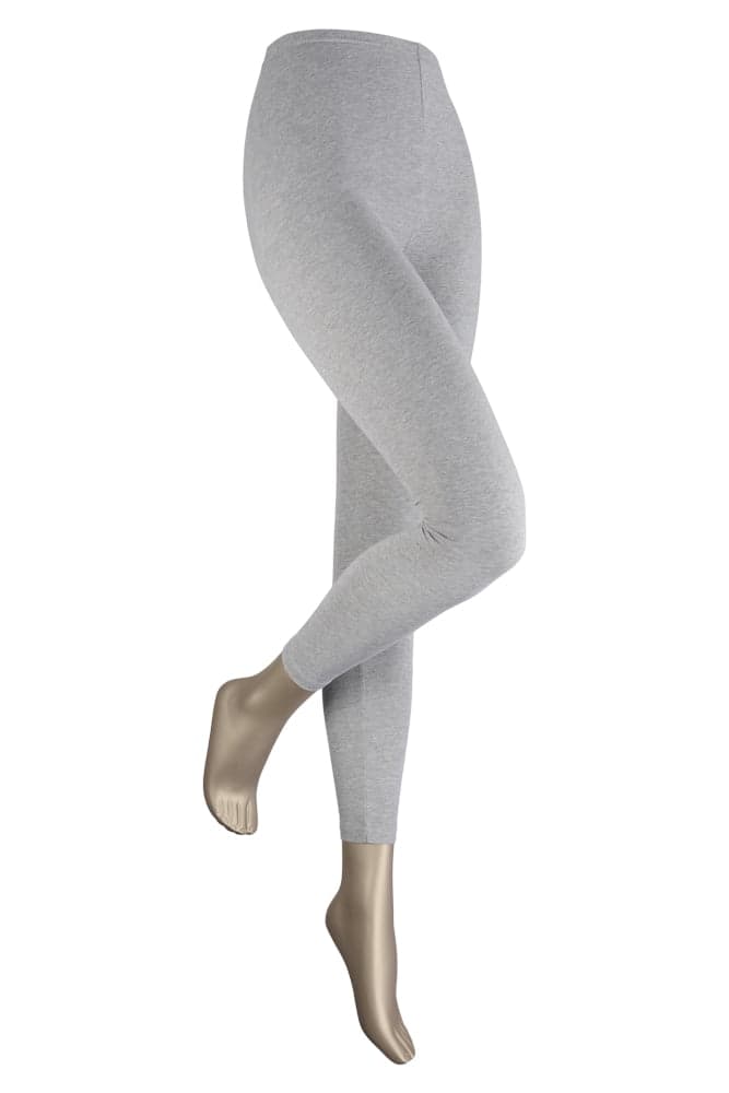 Lange Damenleggings Aus Baumwolle – Hellgrau – L-Xl