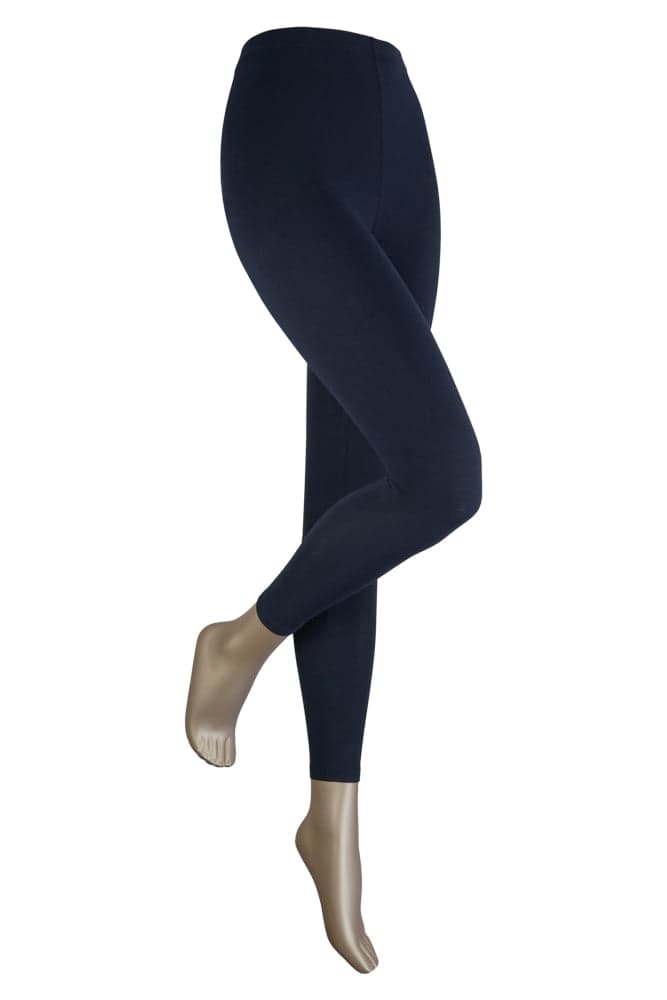 Lange Damenleggings Aus Baumwolle – Marine – Xxl