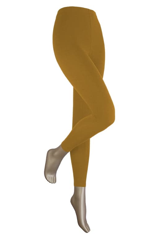 Lange Damenleggings Aus Baumwolle – Ocre – S-M