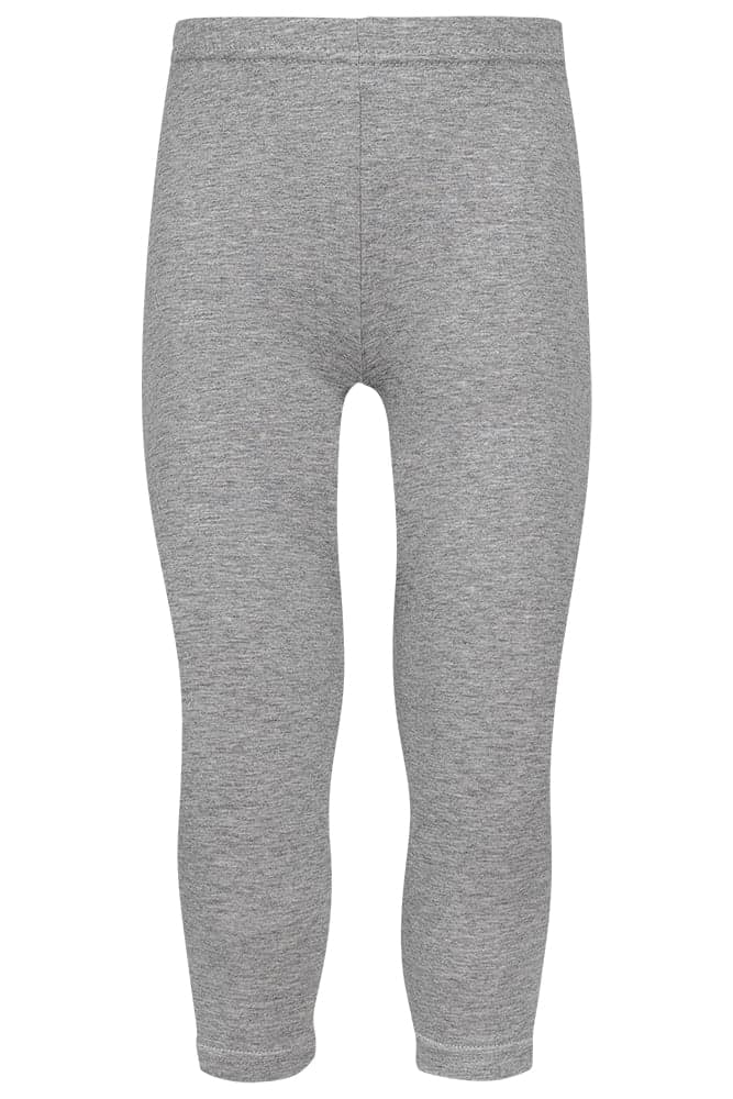 Lange Kinderleggings Aus Baumwolle – Hellgrau Meliert – 92-98