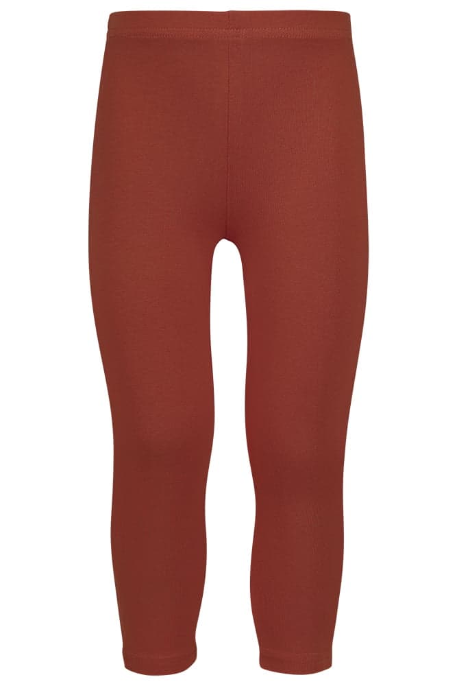 Lange Kinderleggings Aus Baumwolle – Mittelbraun – 128-134