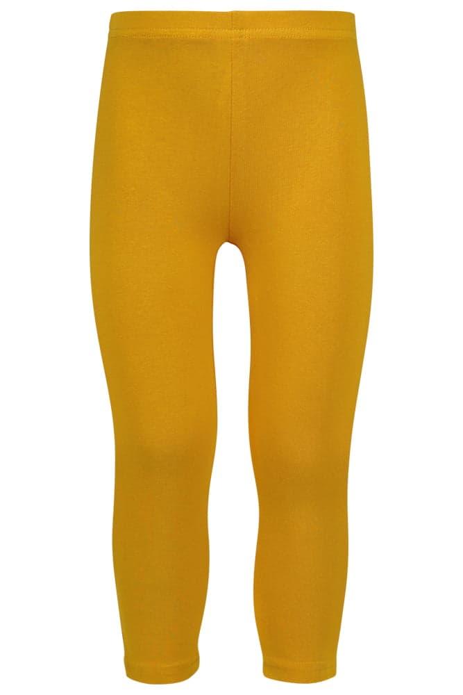 Lange Kinderleggings Aus Baumwolle – Ocre – 152-164