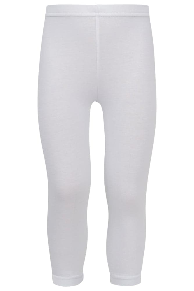 Lange Kinderleggings Aus Baumwolle – Weiß – 104-110