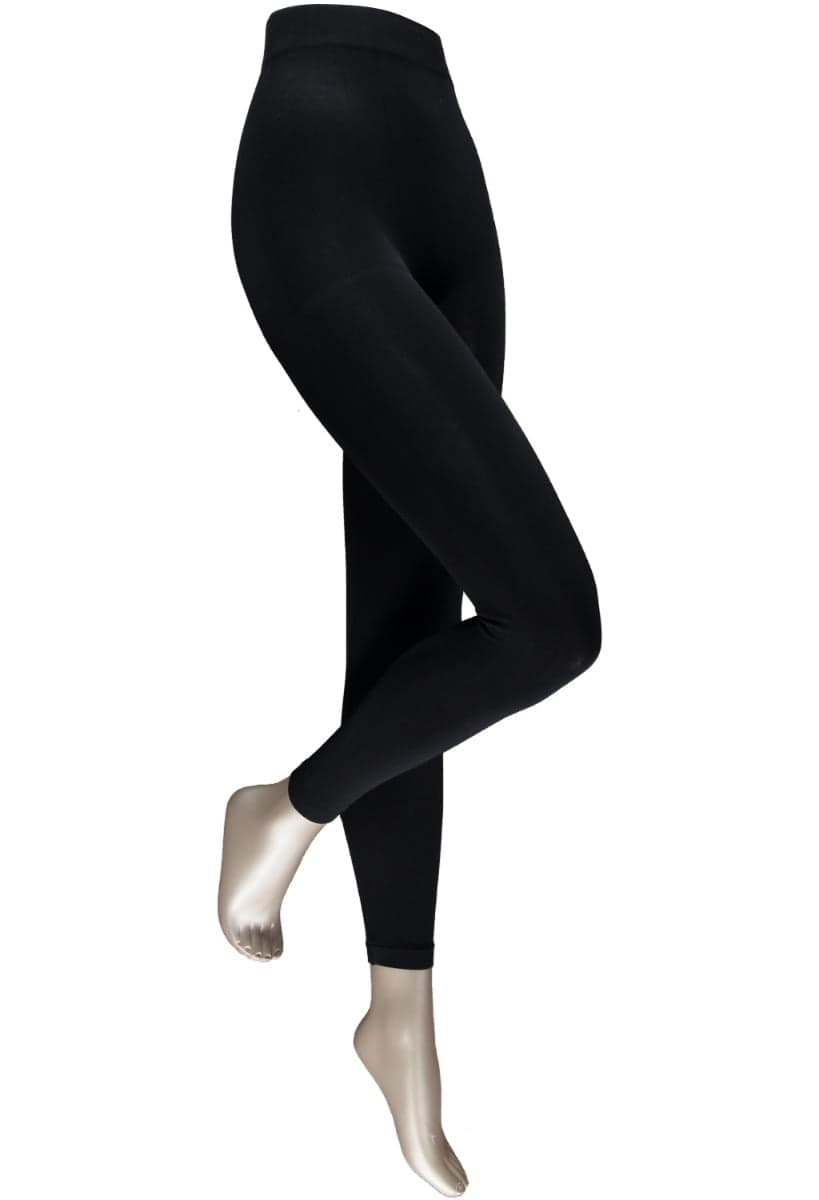 200 Denier Nahtlose Leggings Aus Mikrofaser – Schwarz – S-M
