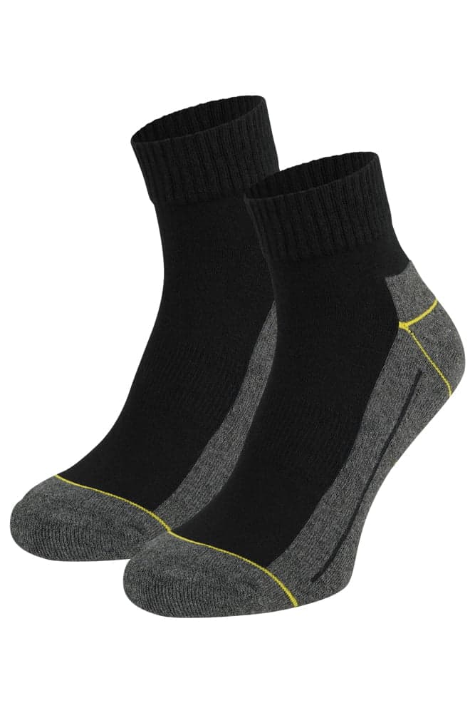 Viertel Halbhohe Arbeitssocken Mit Frottee-Sohle – Schwarz – 43-46