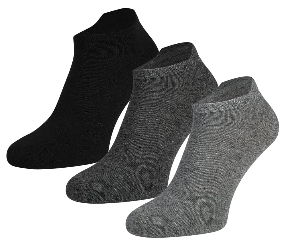 Teckel Sneakersocken 3er-Pack – Anthrazit Assortiert – 35-38