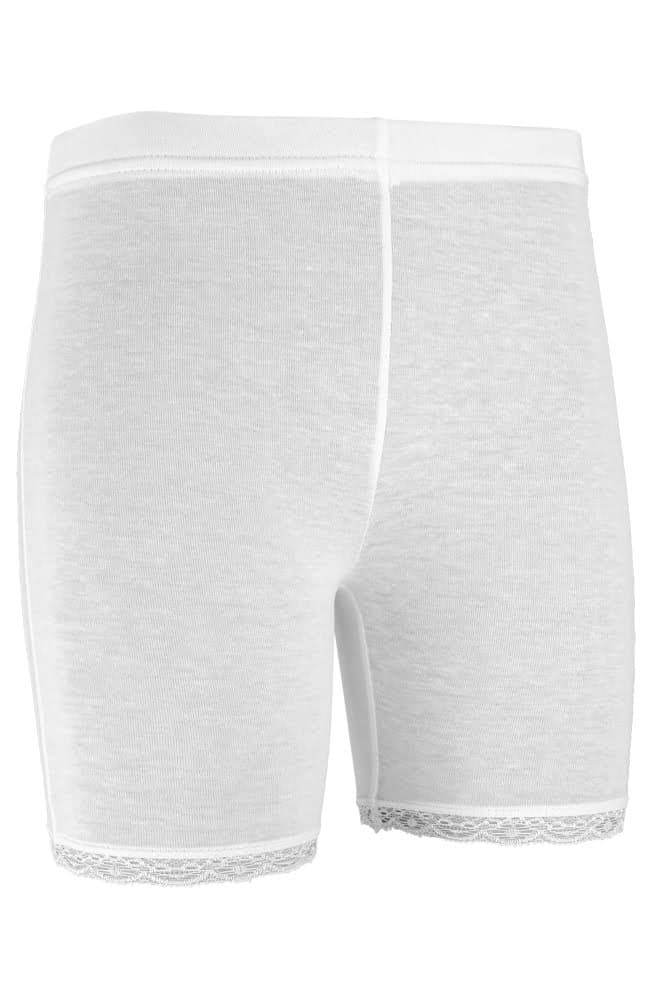 Kurze Leggings Aus Baumwolle Mit Spitzenrand – Weiß – 98-104