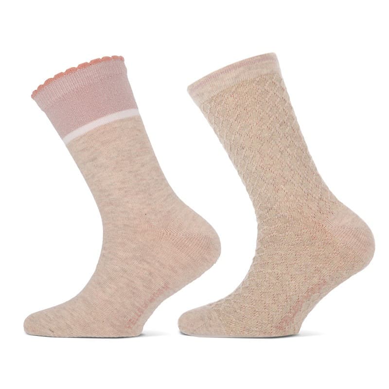 Mädchen Socken Mit Glitzer – 2 Paar - Beige Melange - 35-38