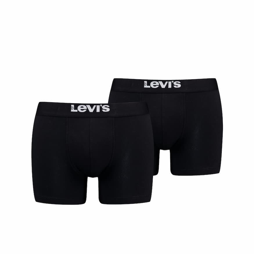 Herren Boxershorts Solid 2-Pack – Schwarz – L