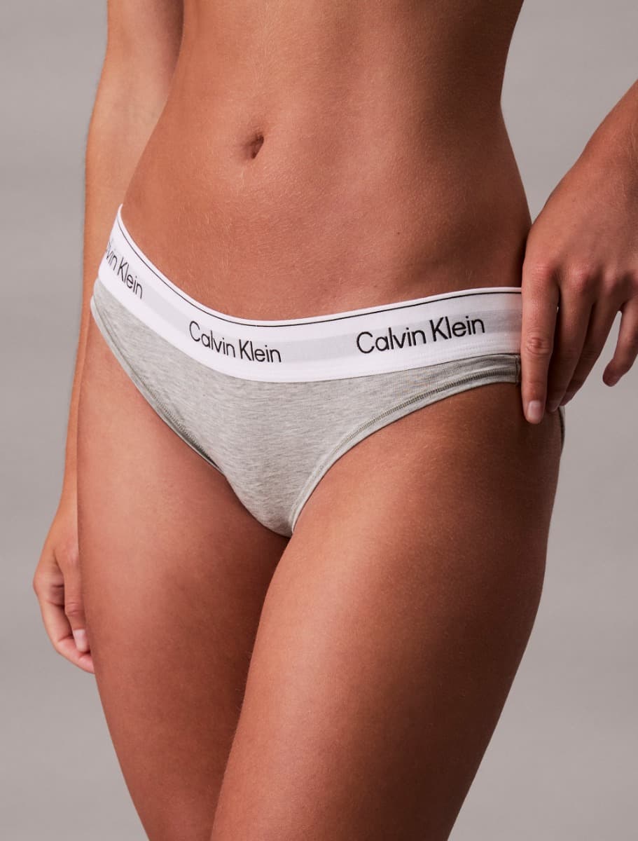 Bikini-Slip Aus Baumwolle Und Modal - Grau Melange - S