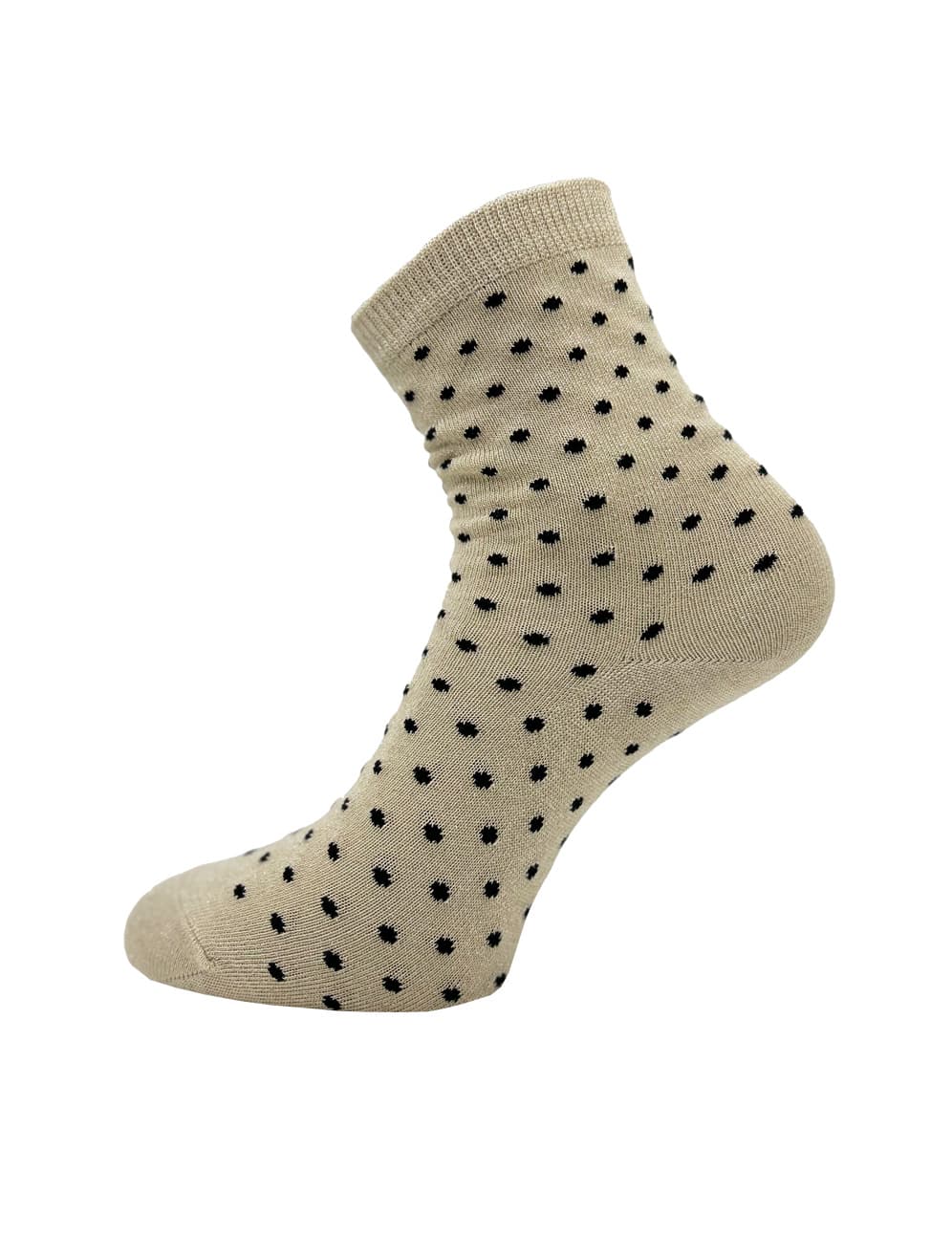 Hohe Damen Glitzersocken Mit Punkten – Sand – Einheitsgröße
