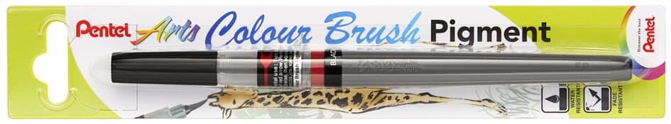 Pentelarts Colour Brush Pigment Aquarellpinselstift, Schwarz