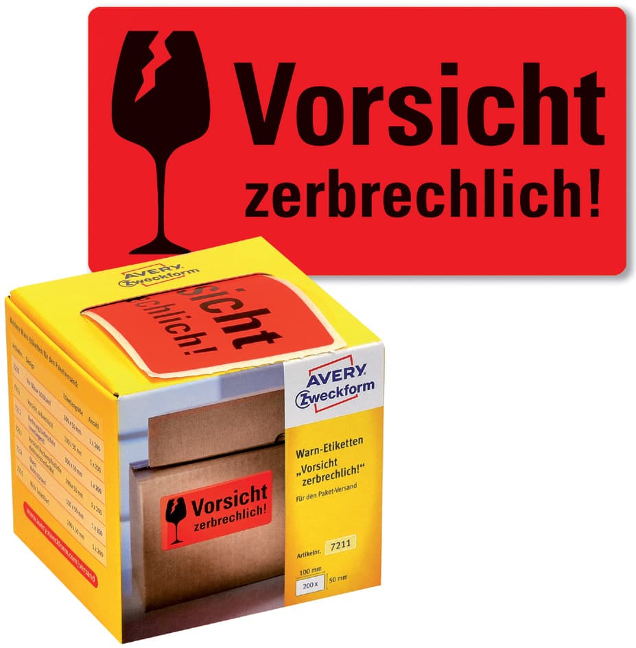 Avery Zweckform Etikettenrolle , Vorsicht Zerbrechlich!,