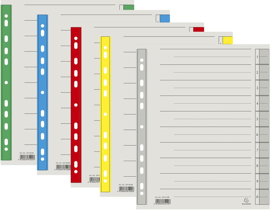 Exacompta Trennblätter, Din A4 Überbreite, Grün
