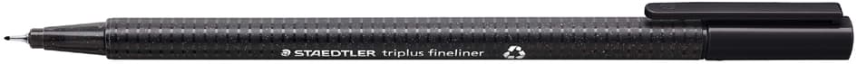 Staedtler Fineliner Triplus, Schwarz, Strichstärke: 0,3 Mm
