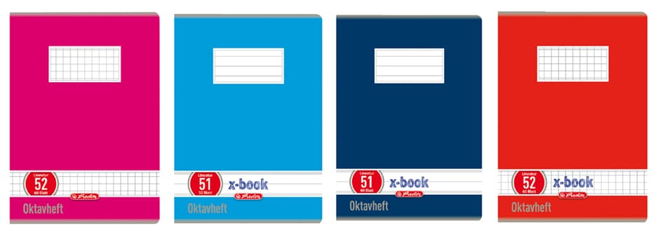 Herlitz Oktavheft X.Book, Din A6, Kariert, 70 G/Qm, 60 Blatt