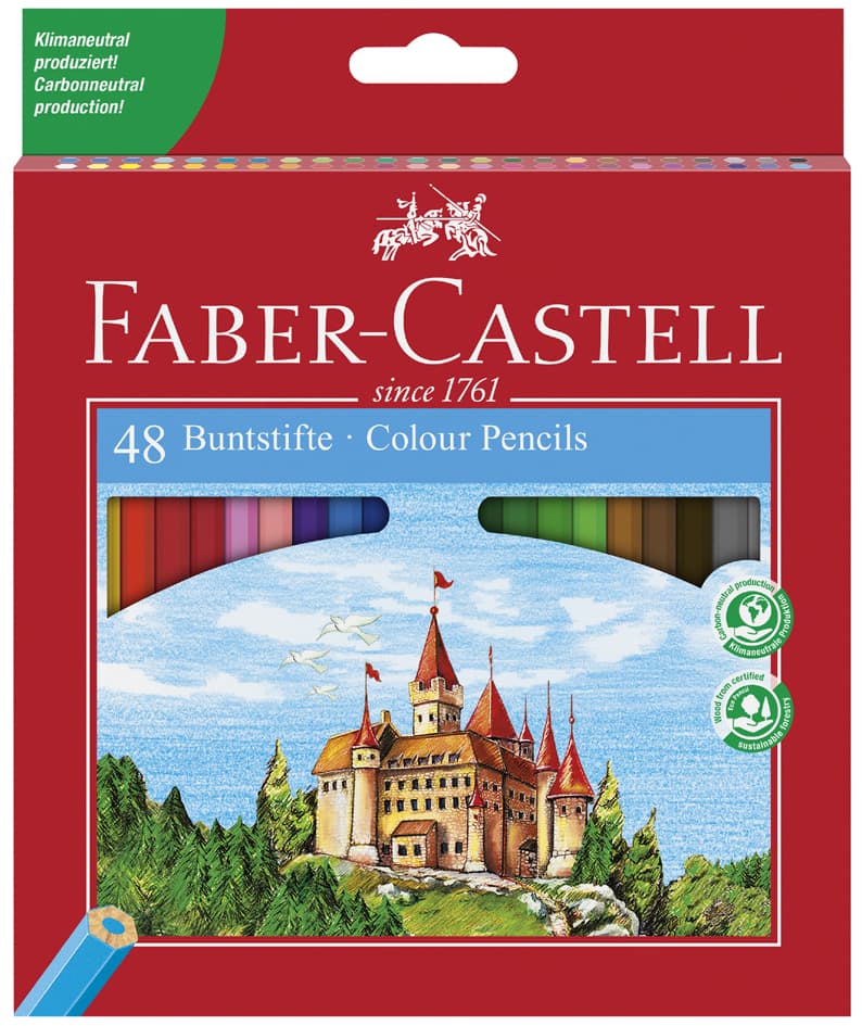 Faber-Castell Hexagonal-Buntstifte Castle, 48er Kartonetui