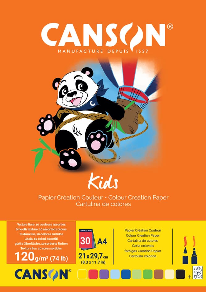 Canson Tonpapierblock Kids, Din A4, 120 G/Qm, 30 Blatt
