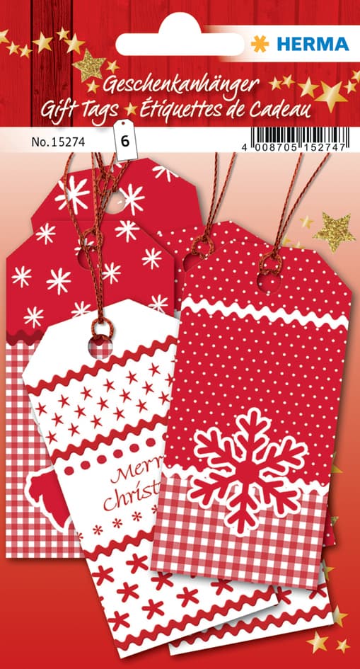 Herma Weihnachts-Geschenkanhänger , White Christmas,