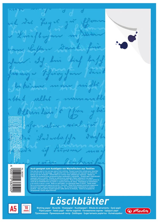 Herlitz Löschpapierblock Din A5, 80 G/Qm, Weiß