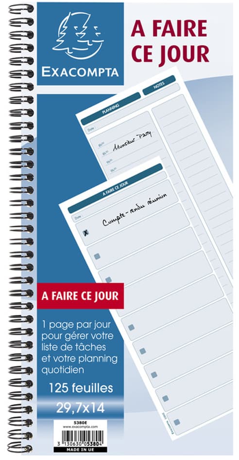 Exacompta Bloc , A Faire Ce Jour, , 297 X 140 Mm