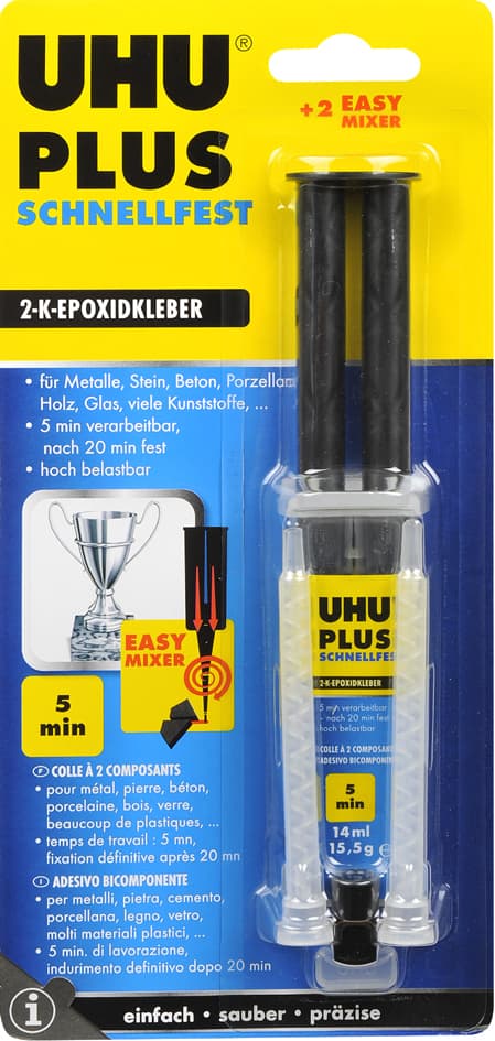 Uhu 2-Komponenten-Klebstoff Plus Schnellfest, 15 G Doppel-