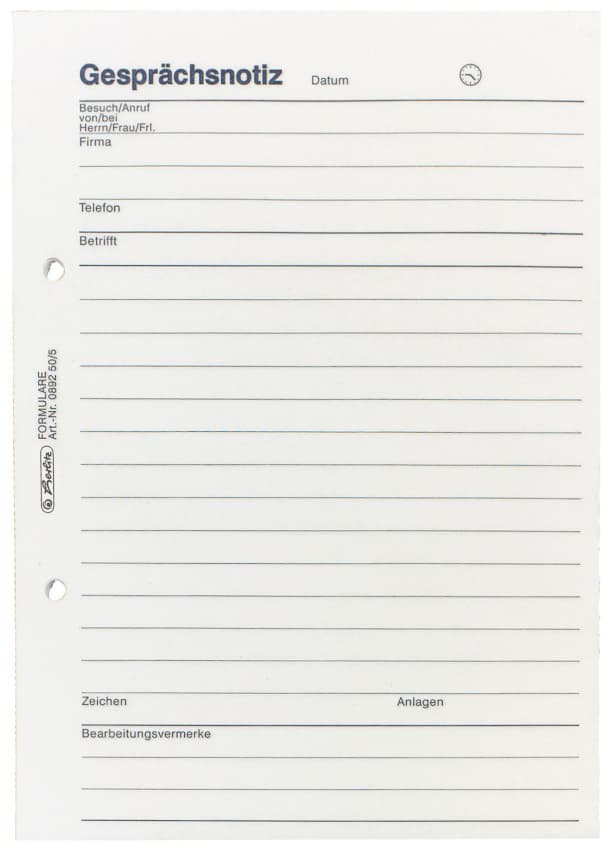 Herlitz Gesprächsnotizblock Din A5, 50 Blatt