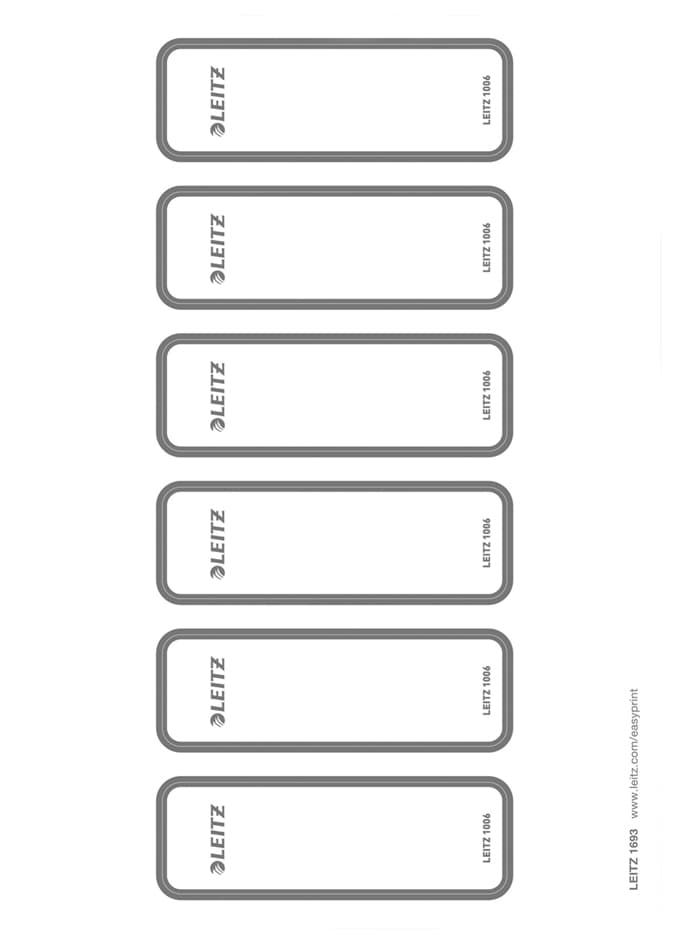 Leitz Ordnerrücken-Etikett, 36 X 111 Mm, Kurz, Schmal, Grau