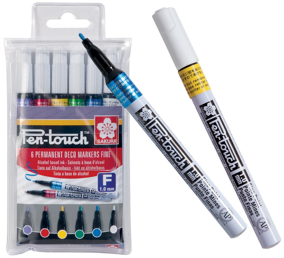 Sakura Permanent-Marker Pen-Touch Fein, 6er Etui