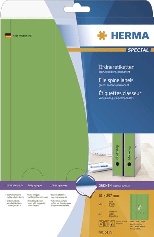 Herma Ordnerrücken-Etiketten Special, 61 X 297 Mm, Rot