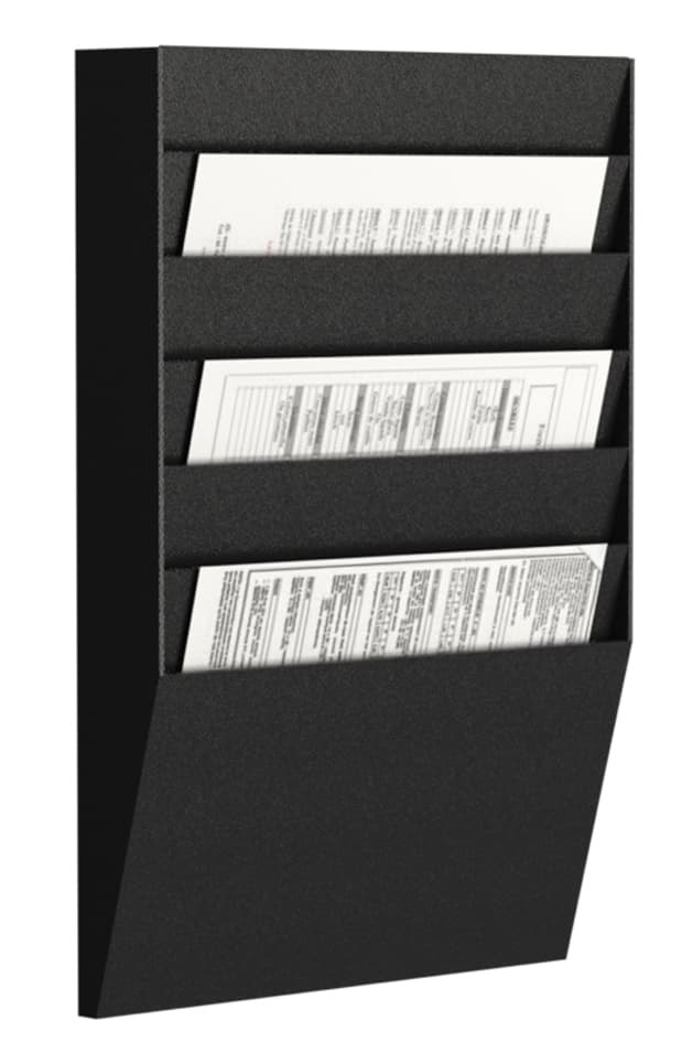 Paperflow Wand-Sortiertafel 6 Fächer, A4 Quer, Schwarz
