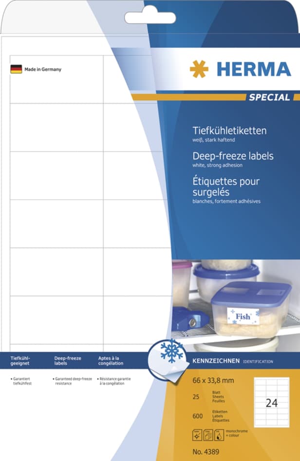 Herma Tiefkühletiketten Special, 66 X 33,8 Mm, Weiß
